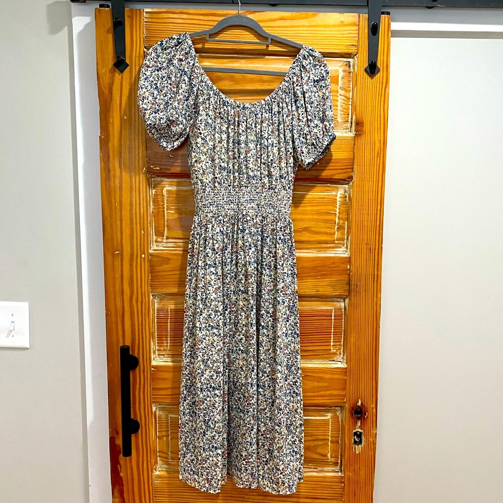 Madewell floral midi dress (on or off shoulder)
